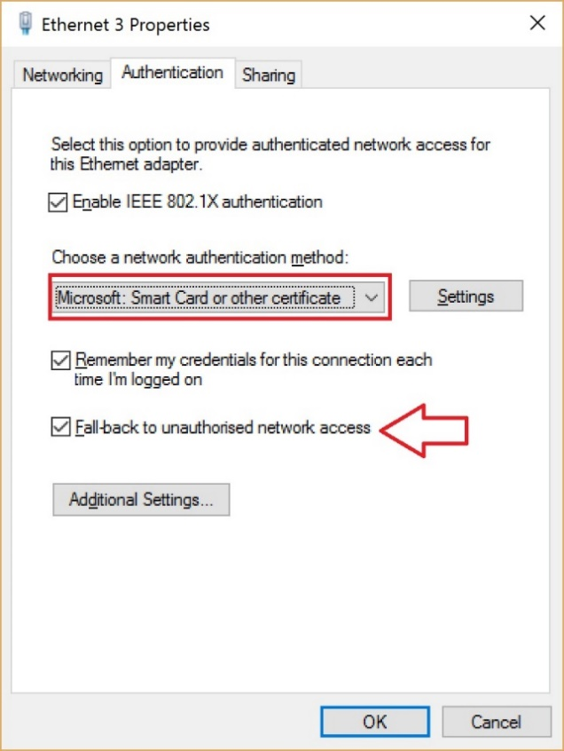 Network authentication method