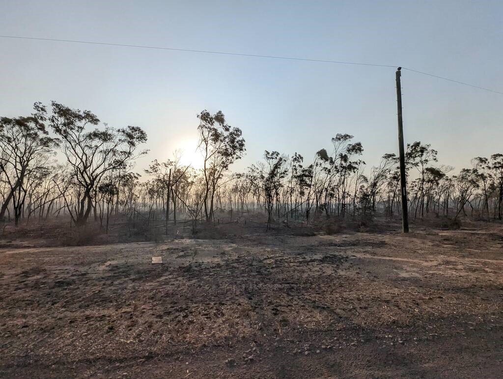 Image showing the ferocity of the fires at Tara, Qld.