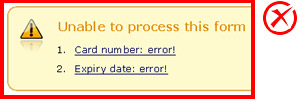 Incorrect implementation: The error messages are too vague.