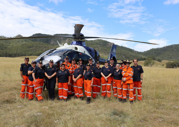 SES crew with QPS chopper
