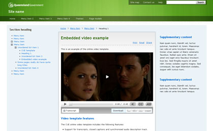 A web page with an embedded video at normal width. 