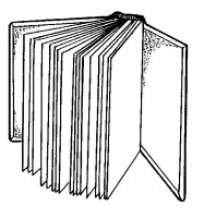 Ilustration of book standing with pages spread
