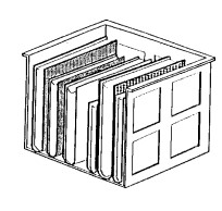 Illustration of books in plastic crates