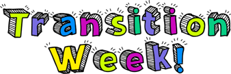 Colourful Transition Week words graphic